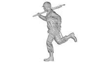 US WW2 Soldier (101 Airborne) Running with M2 Machine Gun over his Shoulder 1/35