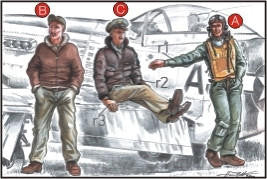 1/72 CMK US Army Pilots (2 fig.) And Mechanic WW II