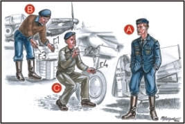 1/72 CMK French Mechanics (2 fig.) And Pilot WW II