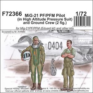 MiG-21 PF/PFM Pilot (in High Altitude Pressure Suit) and Ground Crew (2 fig.) 1/72