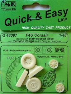 F4U Corsair wheels with plain disc,diamond de 1/48