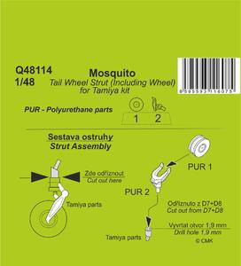 Mosquito Tail wheel strut(inc.whel) TAM 1/48