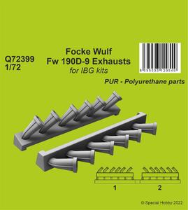 Focke Wulf Fw 190D-9 Exhausts / for 1/72 IBG kits