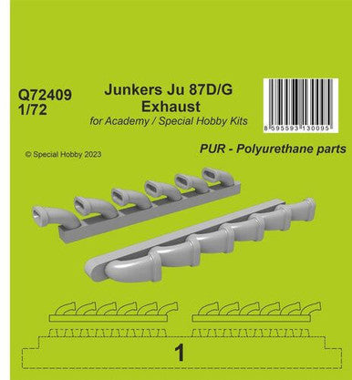 1/72 CMK Junkers Ju 87D/G Exhausts  / for Academy and Special Hobby Kits