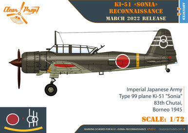 1/72 Clear Prop Ki-51 Sonia Reconnaissance