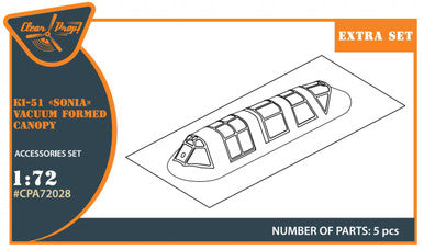 1/72 Clear Prop Ki-51 Sonia (all versions) vacuum formed canopy for CP kits CP72011/CP72012/CP72013