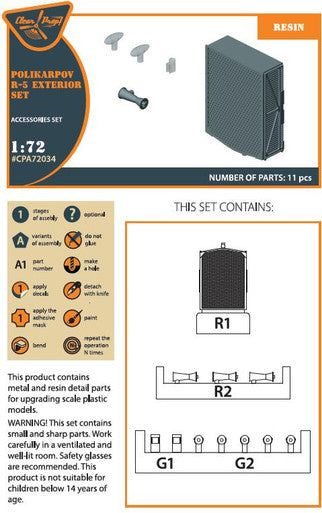 1/72 Clear Prop Polikarpov R-5 Exterior set