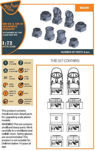 1/72 Clear Prop UH-2C/HH-2D  SEASPRITE resin exhaust for CP kit CP72017/CP72018