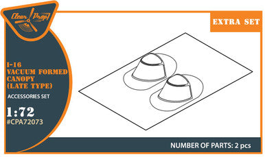 1/72 Clear Prop I-16 vacuum formed canopy (late version) for CP kit