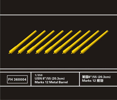 1/350 Flyhawk USN 8/55 Mk 12 Metal Gun Barrels (x9)