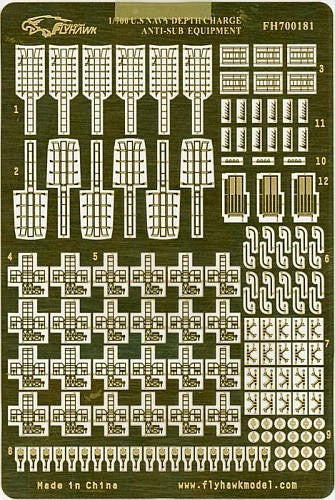 1/700 Flyhawk Photo Etch WWII USN Anti-Sub Equipment