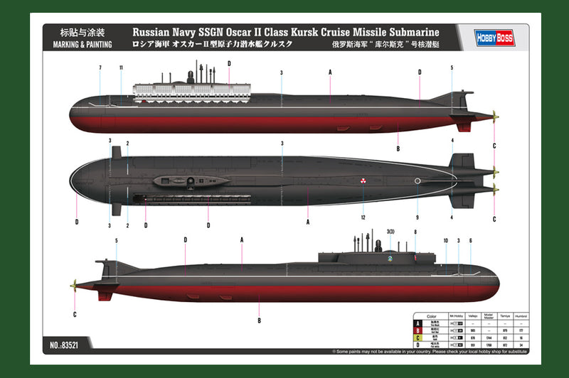 SSGN OSCAR II CL    KURSK CRUISE MIS.SUB