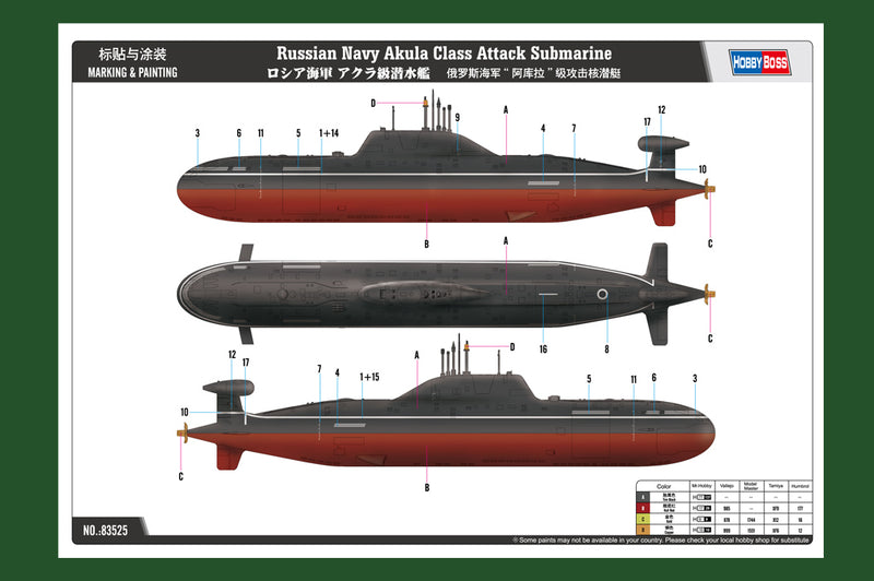 RUSSIAN NAVY SSN    AKULA CLS. ATTACKSUB