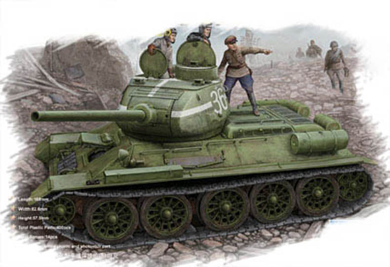 RUSSIAN T-34/85 1944FLATTENEDTURRET TANK