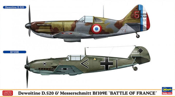 1/72 Hasegawa Dewoitine D.520 & Bf109E 'Battle of France' (2 kits)