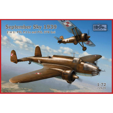 1/72 IBG September Sky 1939: 2 in 1 PZL P.11a and PZL 37B Ã‚