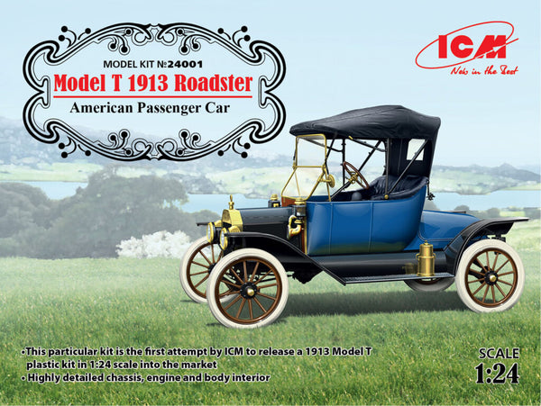 ICM24001 - 1/24 ICM Model T 1913 Roadster, American Passenger Car