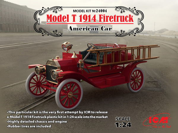 ICM24004 - 1/24 ICM Model T 1914 Firetruck, American Car