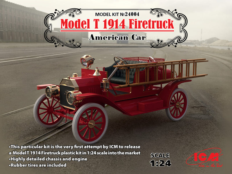 ICM24004 - 1/24 ICM Model T 1914 Firetruck, American Car