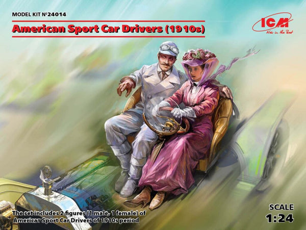 ICM24014 - 1/24 ICM American Sport Car Drivers  (1910s) (1 male, 1 female figures)