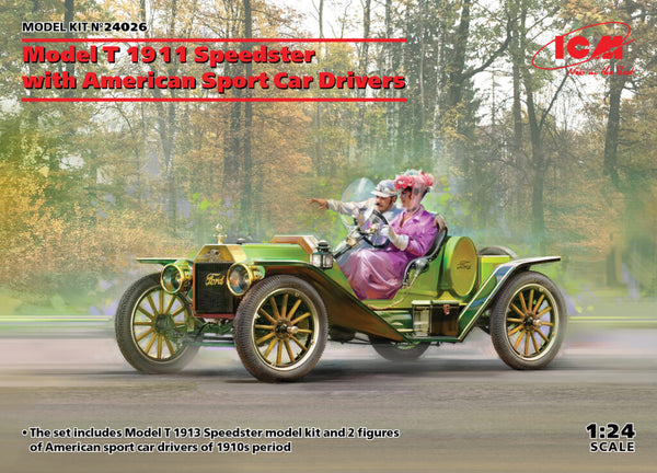 ICM24026 - 1/24 ICM Model T 1913 Speedster with American Sport Car Drivers