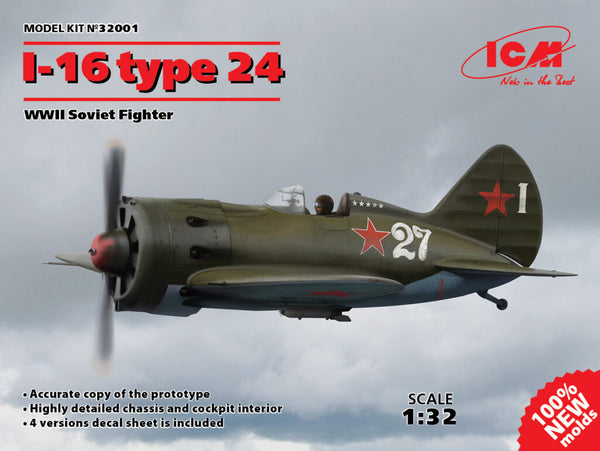 ICM32001 - 1/32 ICM I-16 type 24, WWII Soviet Fighter