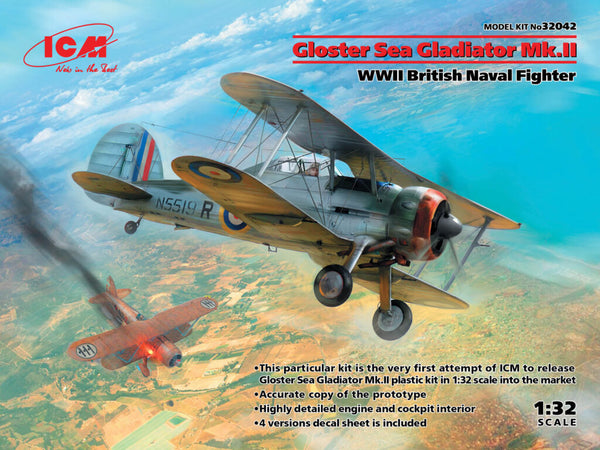 ICM32042 - 1/32 ICM Gloster Sea Gladiator Mk.II , WWII British Naval Fighter