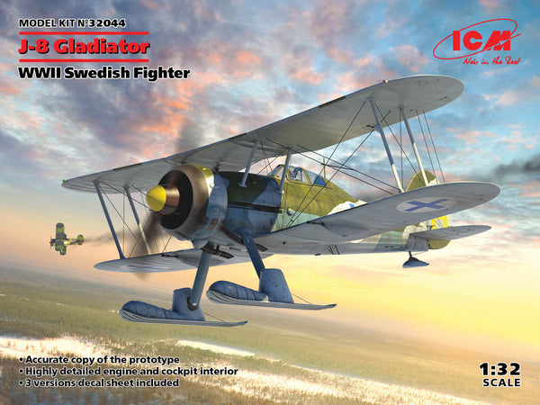 ICM32044 - 1/32 ICM J-8 Gladiator, WWII Swedish Fighter