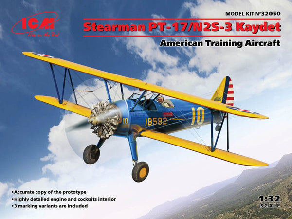 ICM32050 - 1/32 ICM Stearman PT-17/N2S-3 Kaydet , American Training Aircraft