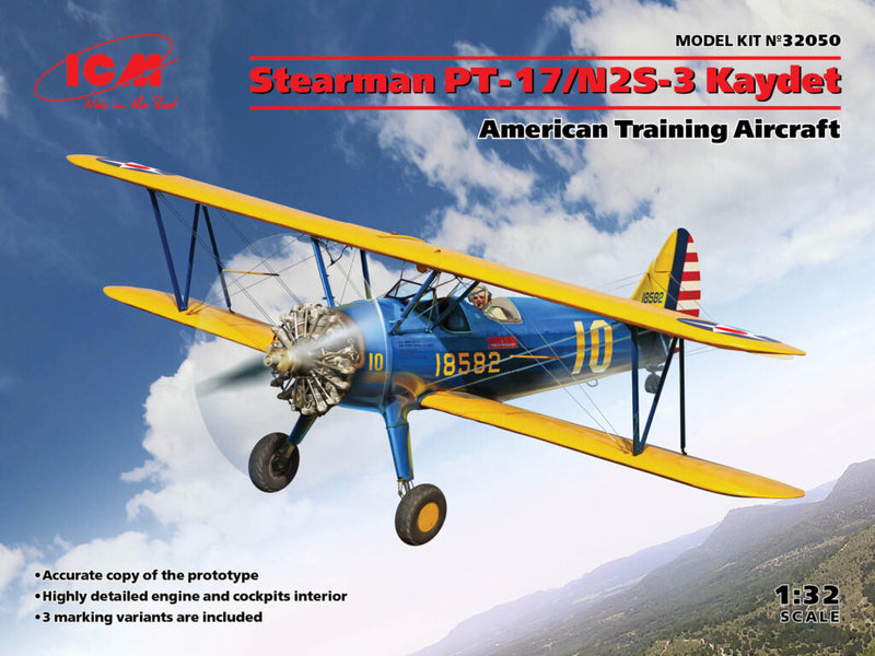 ICM32050 - 1/32 ICM Stearman PT-17/N2S-3 Kaydet , American Training Aircraft