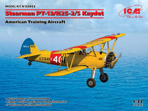 ICM32052 - 1/32 ICM Stearman PT-13/N2S-2/5 Kaydet, American Training Aircraft