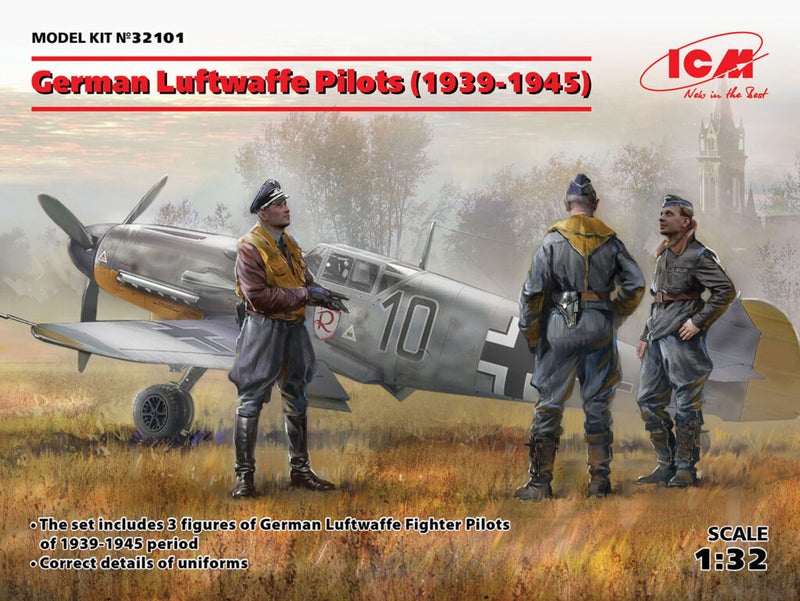 ICM32101 - 1/32 ICM German Luftwaffe Pilots (1939-1945) (3 figures)