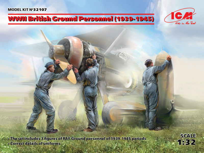 ICM32107 - 1/32 ICM WWII British Ground Personnel (1939-1945) (3 figures)