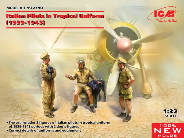 ICM32110 - 1/32 ICM Italian Pilots in Tropical Uniform (1939-1943) (100% new molds)