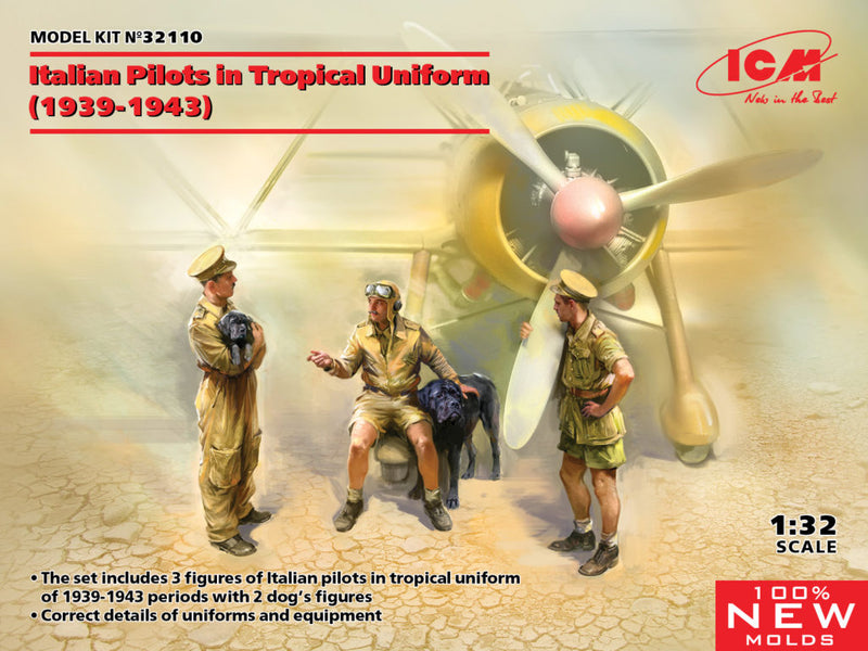 ICM32110 - 1/32 ICM Italian Pilots in Tropical Uniform (1939-1943) (100% new molds)