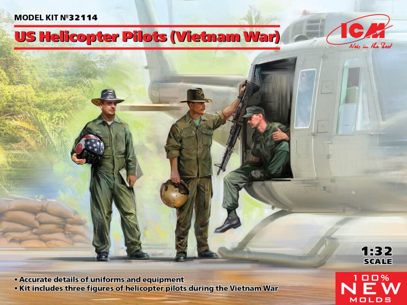 ICM32114 - 1/32 ICM US Helicopter Pilots (Vietnam War)  (100% new molds)