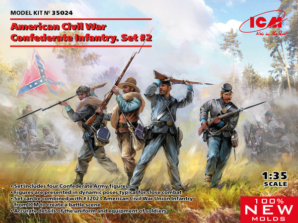 ICM35024 - 1/35 ICM American Civil War Confederate Infantry Plastic Model Kit