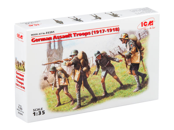 ICM35291 - 1/35 ICM German Assault Troops (1917-1918) (4 figures - 1 unterofficer, 3 soldiers)