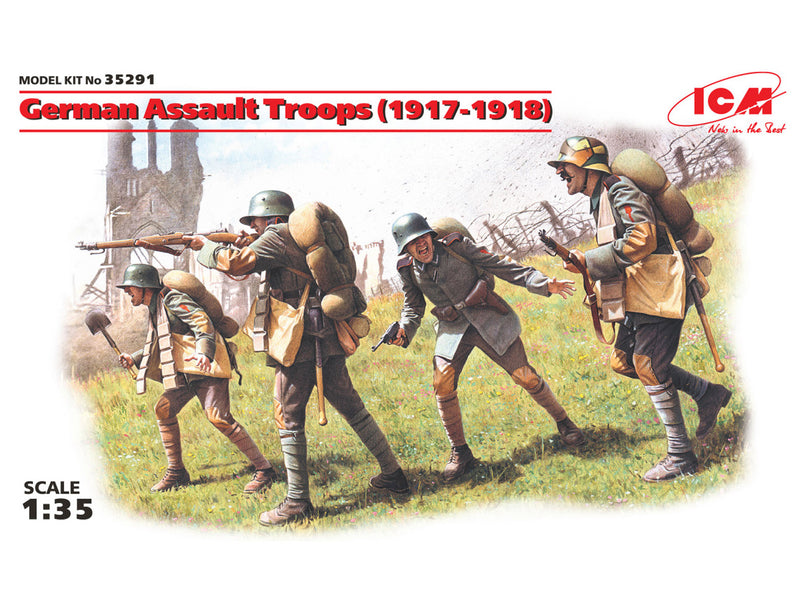 ICM35291 - 1/35 ICM German Assault Troops (1917-1918) (4 figures - 1 unterofficer, 3 soldiers)