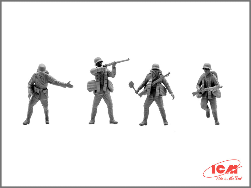 ICM35291 - 1/35 ICM German Assault Troops (1917-1918) (4 figures - 1 unterofficer, 3 soldiers)