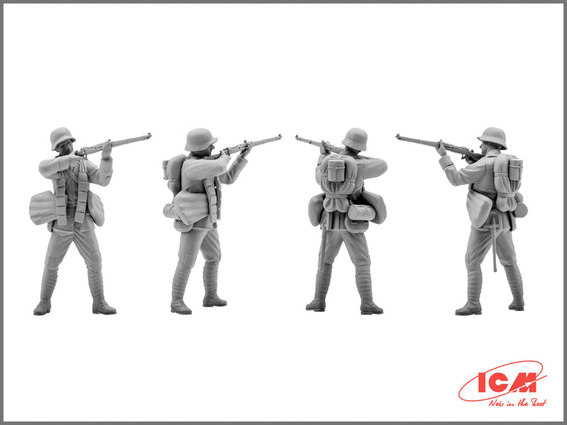 ICM35291 - 1/35 ICM German Assault Troops (1917-1918) (4 figures - 1 unterofficer, 3 soldiers)