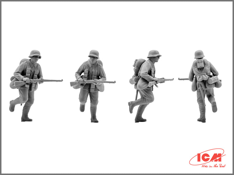 ICM35291 - 1/35 ICM German Assault Troops (1917-1918) (4 figures - 1 unterofficer, 3 soldiers)