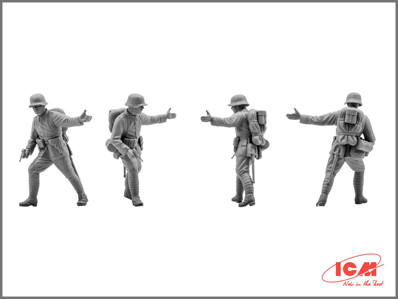 ICM35291 - 1/35 ICM German Assault Troops (1917-1918) (4 figures - 1 unterofficer, 3 soldiers)