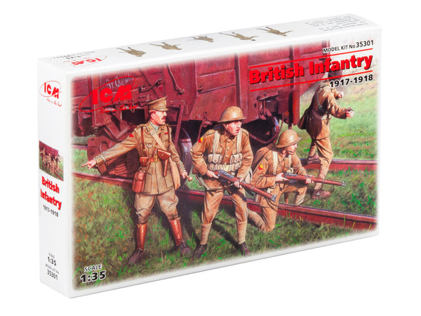 ICM35301 - 1/35 ICM British Infantry (1917-1918) (4 figures - 1 officer, 3 soldiers)