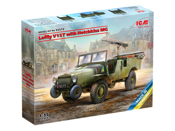 ICM35572 - 1/35 ICM Laffly V15T with Hotchkiss machine gun Plastic Model Kit