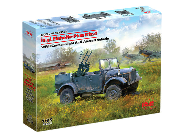 ICM35584 - 1/35 ICM le.gl.Einheitz-Pkw Kfz.4, WWII German Light Anti-Aircraft Vehicle