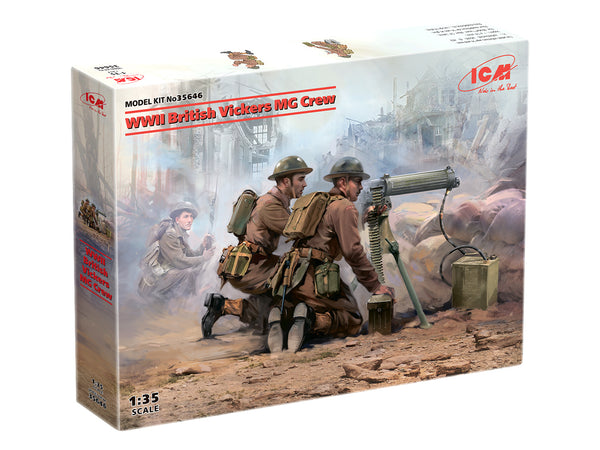 ICM35646 - 1/35 ICM WWII British Vickers MG Crew (Vickers MG & 2 figures)