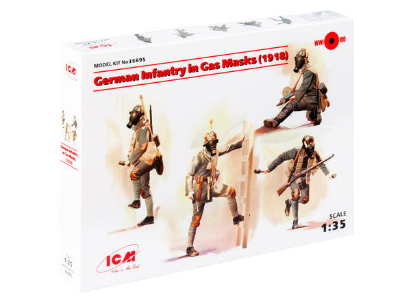 ICM35695 - 1/35 ICM German Infantry in Gas Masks (1918) (4 figures)