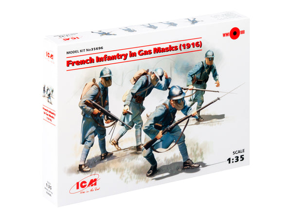 ICM35696 - 1/35 ICM French Infantry in Gas Masks (1918) (4 figures)