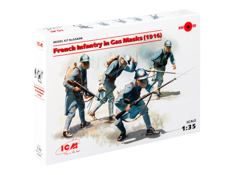 ICM35696 - 1/35 ICM French Infantry in Gas Masks (1918) (4 figures)